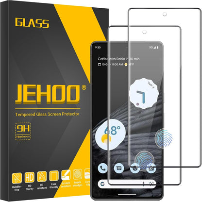 [2 Pack] JEHOO for Google Pixel 7 Pro Screen Protector 6.7-inch, 9H Tempered Glass, Fingerprint Unlock, Easy Installation, Bubble Free, Ultra Clear