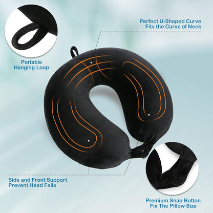 Cirorld Inflatable Travel Neck Pillow, Ultralight and Compact Airplane Pillow, Travel Neck Pillow, Includes Sleeping Mask, Ear Plugs, Carrying Bag
