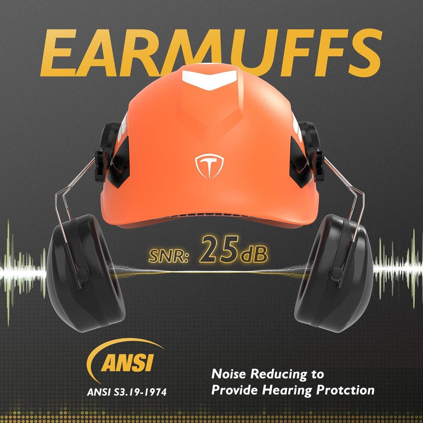 TOOLIOM High-Visibility Forestry Safety Helmet with Ear Muffs & Face Shield Visor, ANSI Approved Arborist Helmet with Anti-Fog Goggles