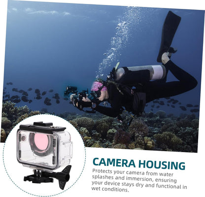KALLORY Camera Protective Shell with Dual Cold Shoe Mounts Underwater Housing Case for Digital