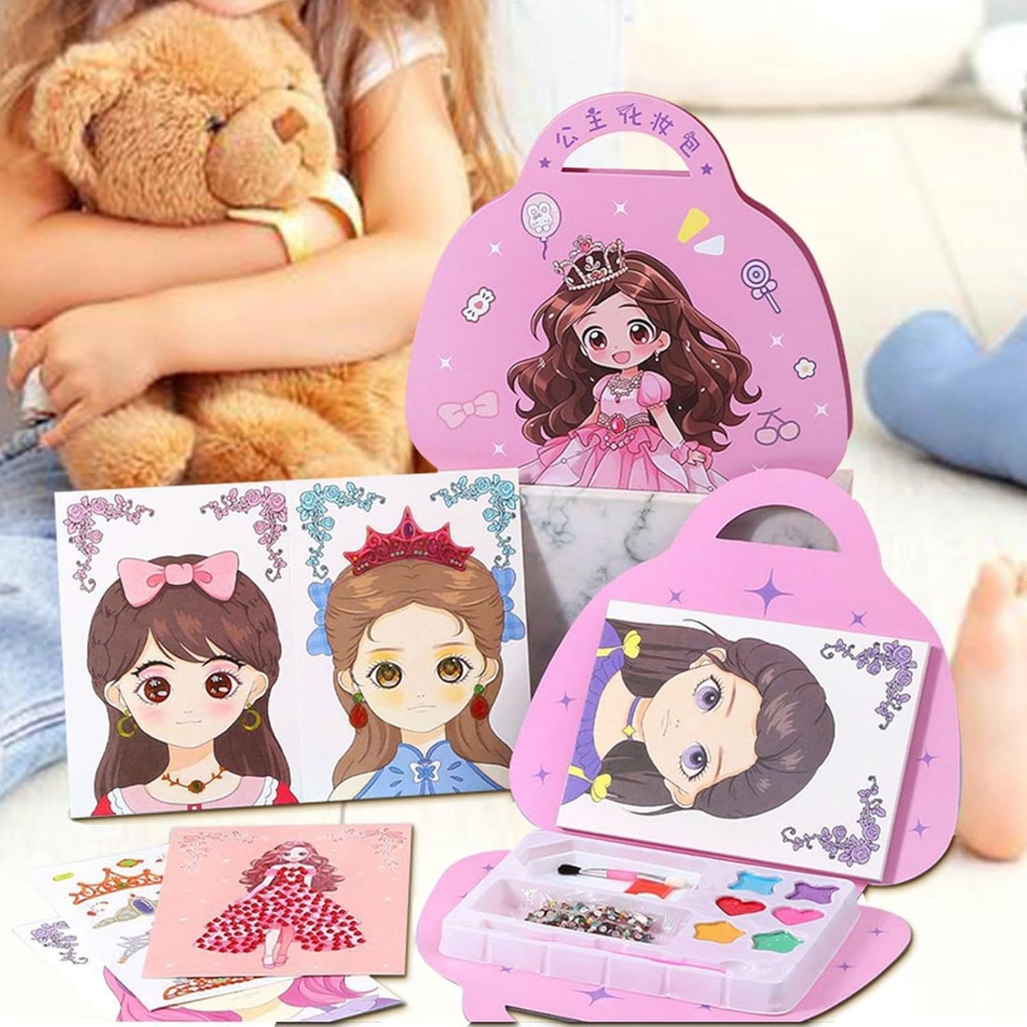 Princess Dress-up Game, Dress-up Sticker Book, Creative Makeup Game, Girls Dress-up Toys, Educational Role-Playing Toys, Fun Sticker Book for Girls, Girls Makeup Game For Girls Boys Birthdays