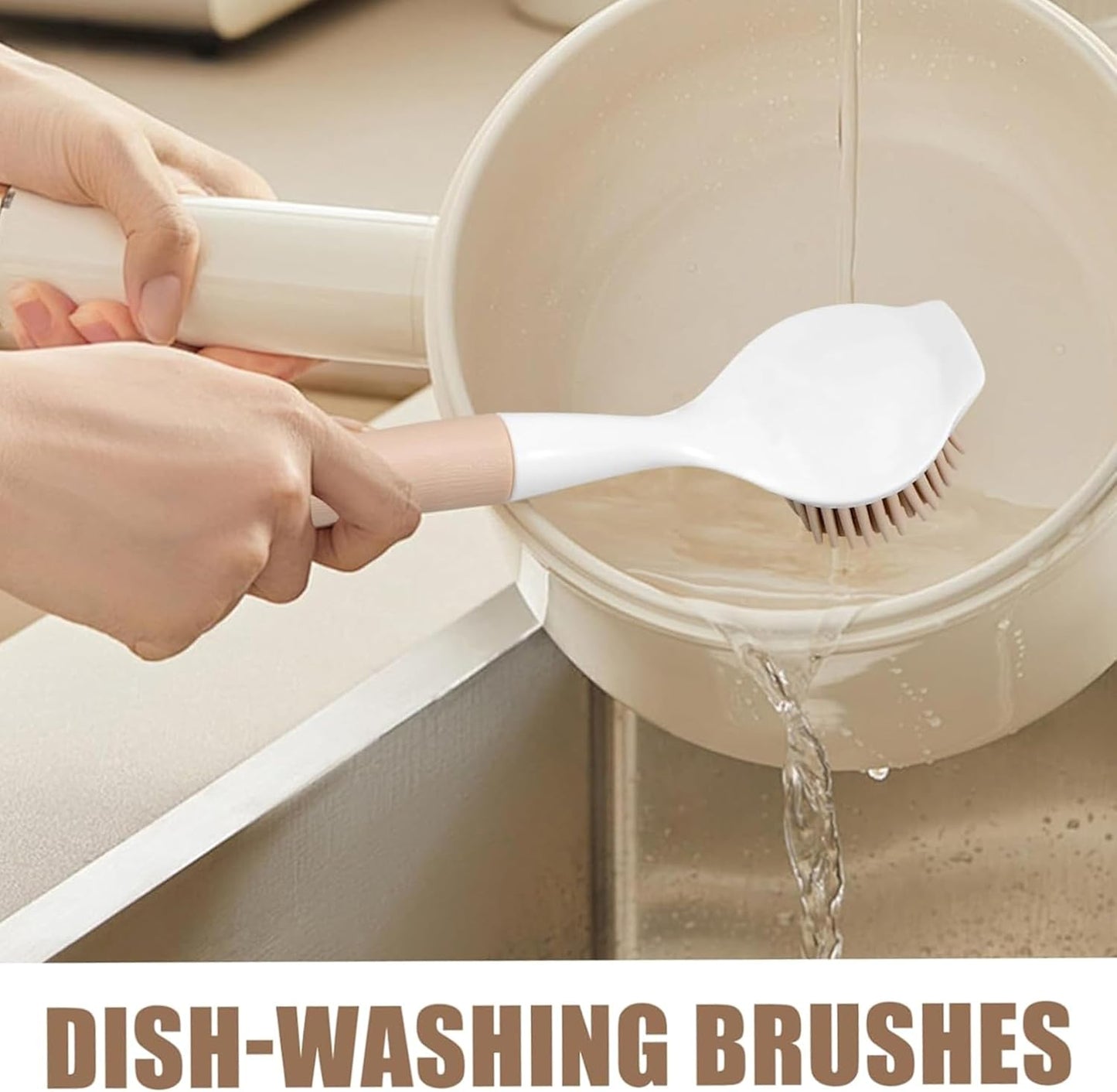 2pcs Silicone Pot Brush,Kitchen Dish Brush,Long Handle Dish Brush,Sink Cleaning Brush Bottle Scrub Brus,Kitchen Cleaning Brush Kitchen Supplies,for Plates Dishes Kitchen Sink