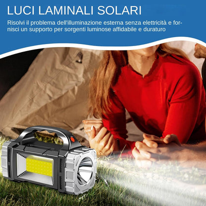 Generico Solar Flashlight, USB Rechargeable Waterproof Torch, Emergencies Power Bank, Rugged Outdoor Gear, Solar-Powered LEDs Light for Hiking, Camping, Survival, Travel, Work Situations