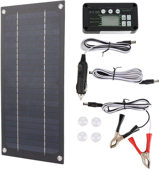 600 Watts Solar Panel Kit, High-Efficiency Monocrystalline Solar Panel Charger with Extension Cable and Battery Clip for RV Outdoor Camping and Other Off Grid Applications