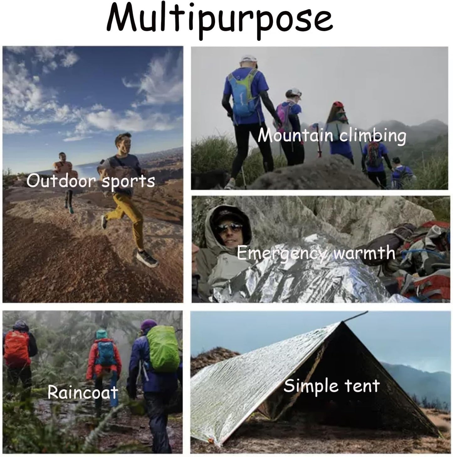 AEIMIAIDE 12pcs Emergency Space Blanket, Mylar Thermal Survival Blankets Emergency Foil Blanket for Keeping Body Warm,Ourdoor, Hiking, Camping Gear, Travelling