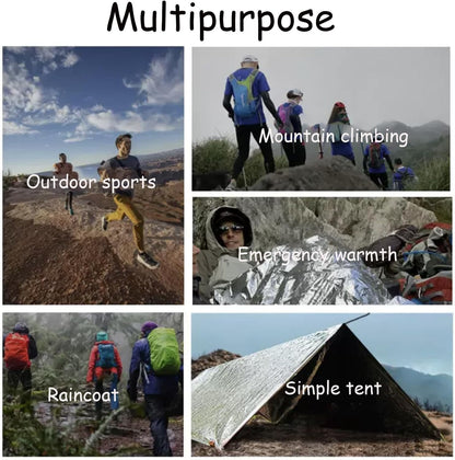 AEIMIAIDE 12pcs Emergency Space Blanket, Mylar Thermal Survival Blankets Emergency Foil Blanket for Keeping Body Warm,Ourdoor, Hiking, Camping Gear, Travelling