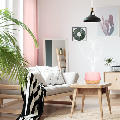 MARCHRED 500ML Aromatherapy Essential Oil Diffusers,Ultrasonic Cool Mist Aroma Diffuser Air Humidifier with Remote Control,7LED Light,4 Timer for Large Room, Home, Bedroom