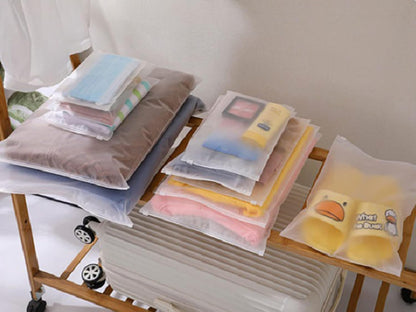 30 Pcs Travel Storage Bags For Clothes,Reusable Plastic Ziplock Bags For Hospital Bag,Frosted Waterproof Multifunctional Luggage Storage Pouch for Clothes, Shoes, Cosmetics (5 Size)