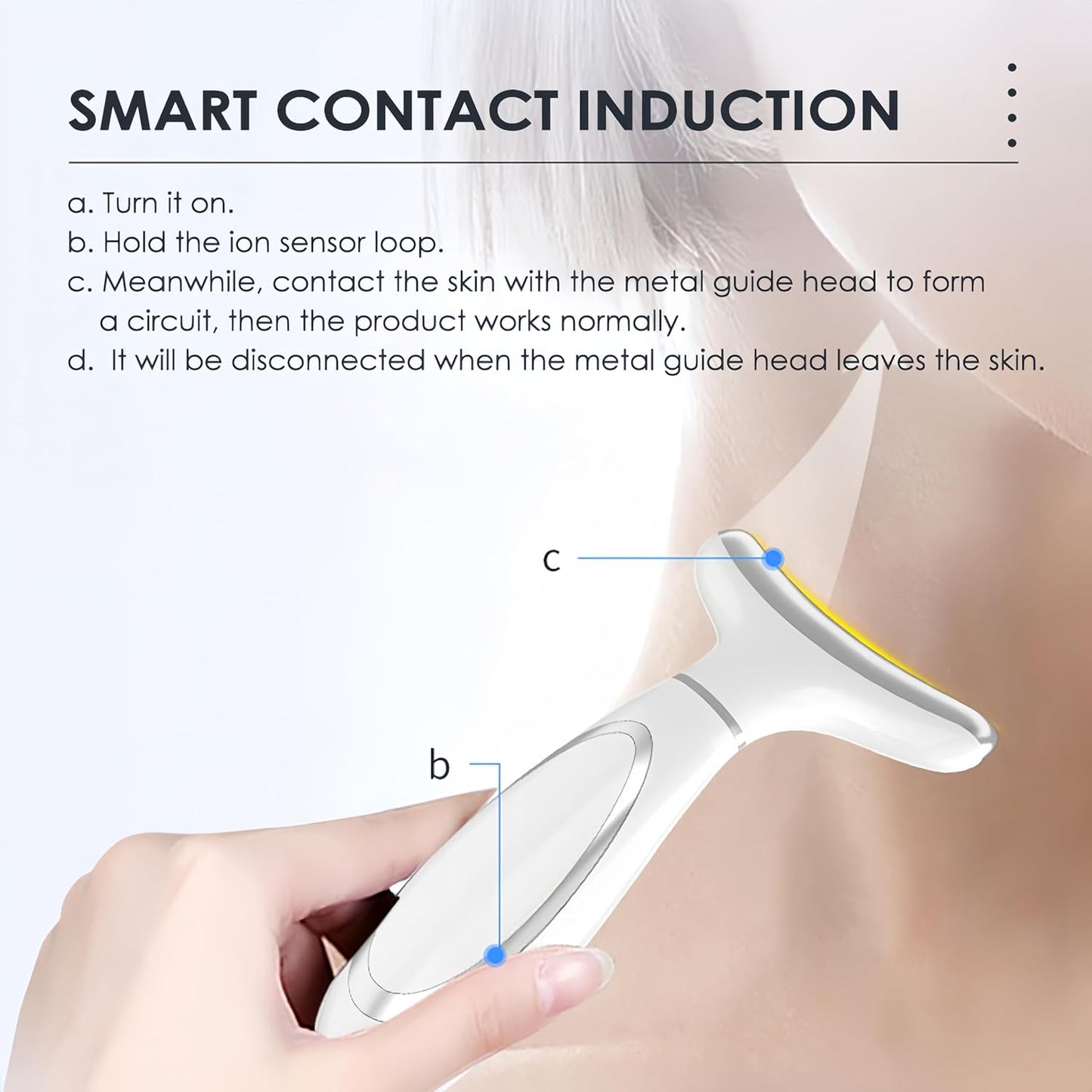 CHENKOO DIRECT Neck Face Firming Wrinkle Removal Tool, Skin Rejuvenation Beauty Massager for Skin Care,Improve,Firm,Tightening and Smooth (Light White)