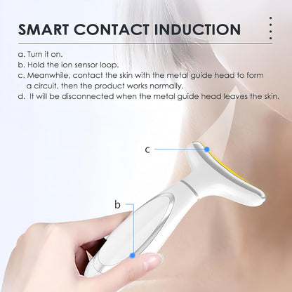 CHENKOO DIRECT Neck Face Firming Wrinkle Removal Tool, Skin Rejuvenation Beauty Massager for Skin Care,Improve,Firm,Tightening and Smooth (Light White)