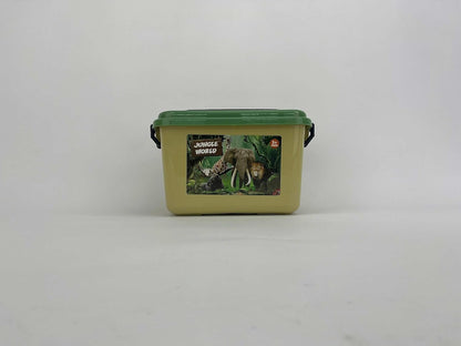 Mini Tudou 12 Pcs Safari Animals Figures Toys w/ 57x38.6’’ Large Activity Play Mat, Realistic Jumbo Jungle Wild Zoo Animals Figurines Playset w/ Elephant, Giraffe, Lion for Kids Toddlers Boys & Girls