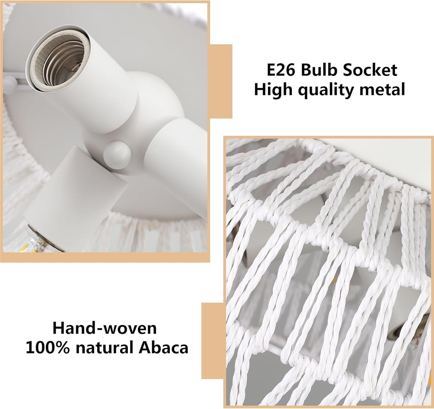 CWarmozy Semi Flush Mount 3-Light White Ceiling Light Fixture Boho Chandelier Light Fixtures Woven Rattan Small Chandelier for Dining Room Entryway Hallway Kitchen Island Dining Room Office