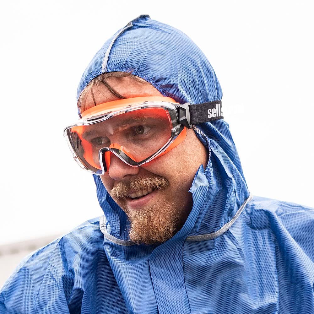 Sellstrom GM510 Safety Goggles - Anti-Fog, Anti-Scratch Eye Protection Goggles for Men & Women - FR Strap, Fits Over Most Glasses, ANSI Z87.1 - Clear Lens