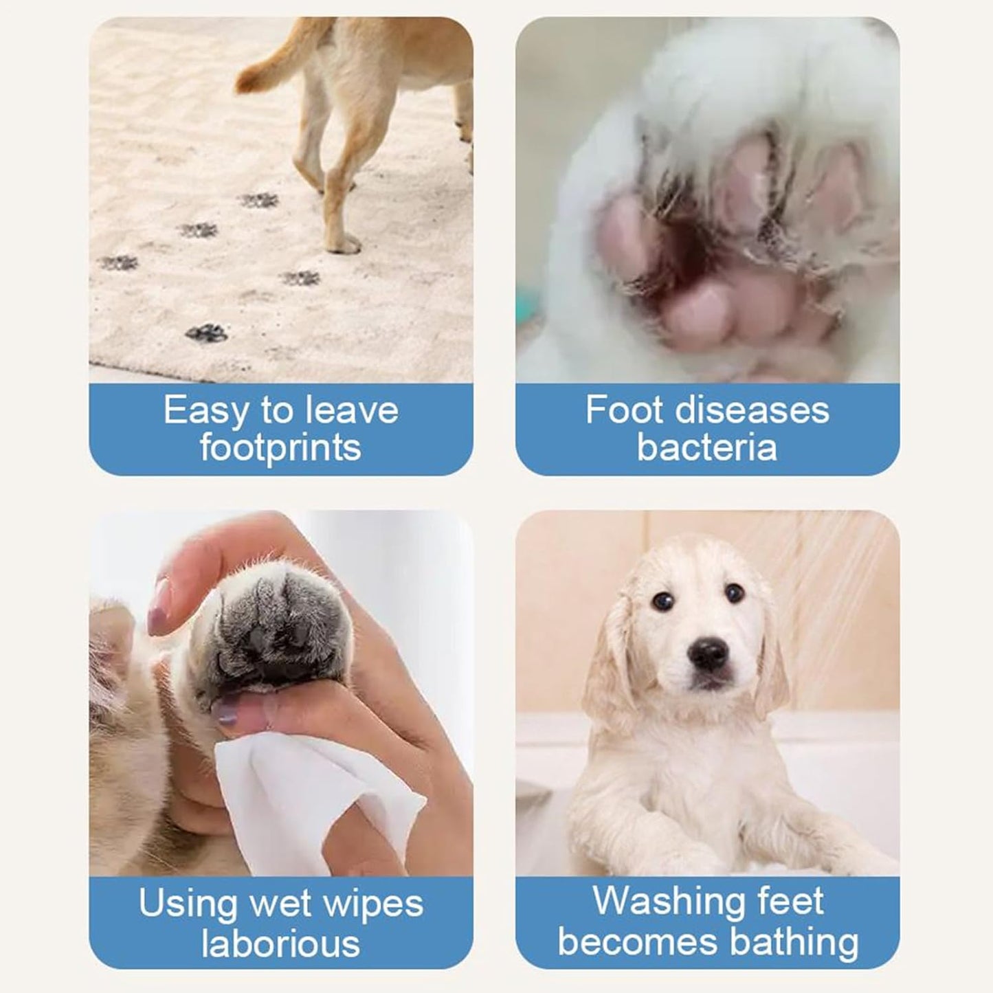 Dog Paw Cleaner - Paw Washers For Dogs - Feet Cleaner Scrubber Cup, Two-Speed Anti-Splash Pet Foot Cleaning With Soft Silicone Bristles, Travel Dog Cleaning Supplies For Camping Hiking Adventures