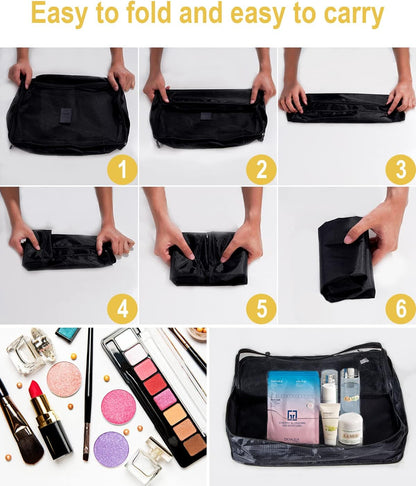 BillyBath Suitcase Organizer Set, 8 in 1 Travel Organizer for Clothes, Shoes, Cosmetics, Grey