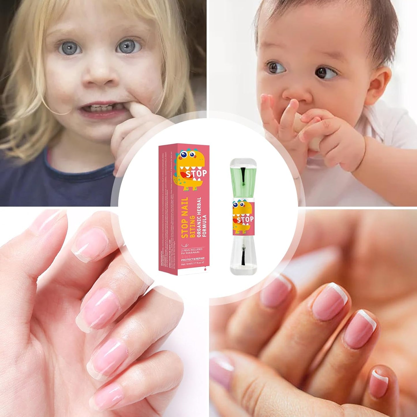 Anti Nails Biting Treatments, No Bite Nail Polish, Nail Care Strengthener, Bitter Nails Deterrents for Kids and Adults, Finger Sucking Prevention, Long-Lasting, 1 Piece