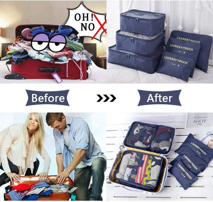 Vicloon Travel Suitcase Organizer Set 6/8 Pieces, Cube Storage Bags, Waterproof Separators Pouches Travel Organizer, Travel Organizer for Clothes, Shoes, Cosmetics Packing Cubes