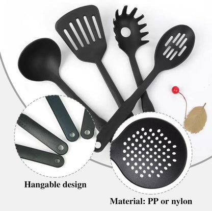 6 Piece Kitchen Cookware, Household Gadgets, Non-Stick Nylon Stirring Spoon, Kitchen Spatula, Long Handle Strainer, Kitchen Utensils Set