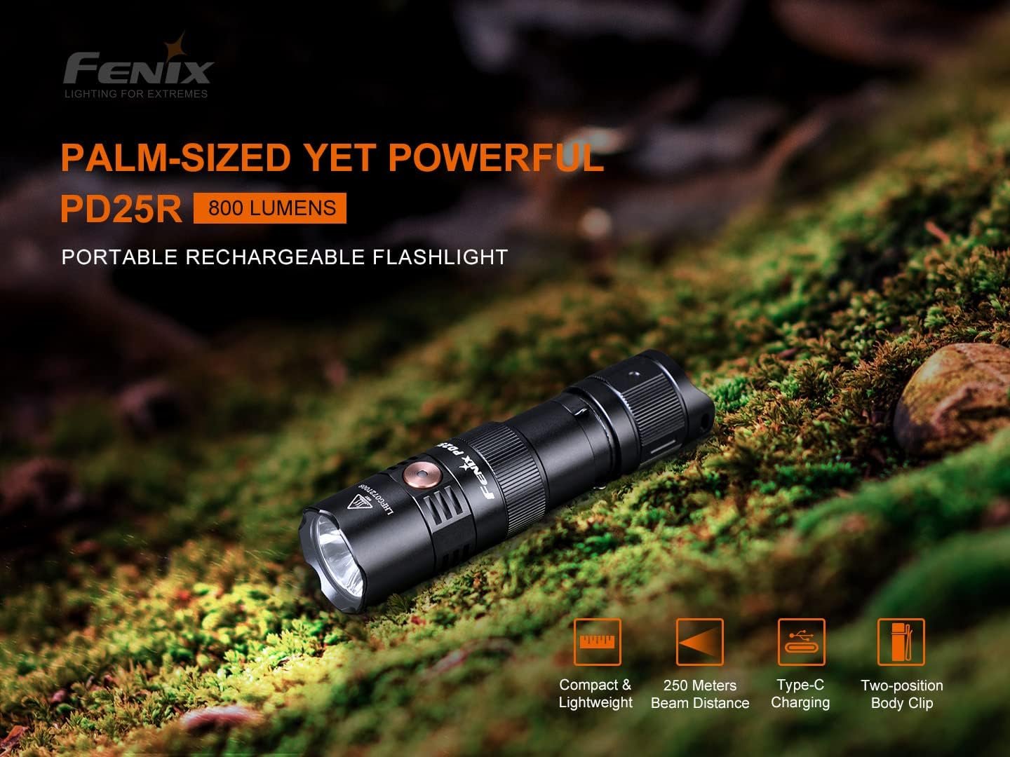 Fenix PD25R Rechargeable Compact Flashlight ** Canadian Edition