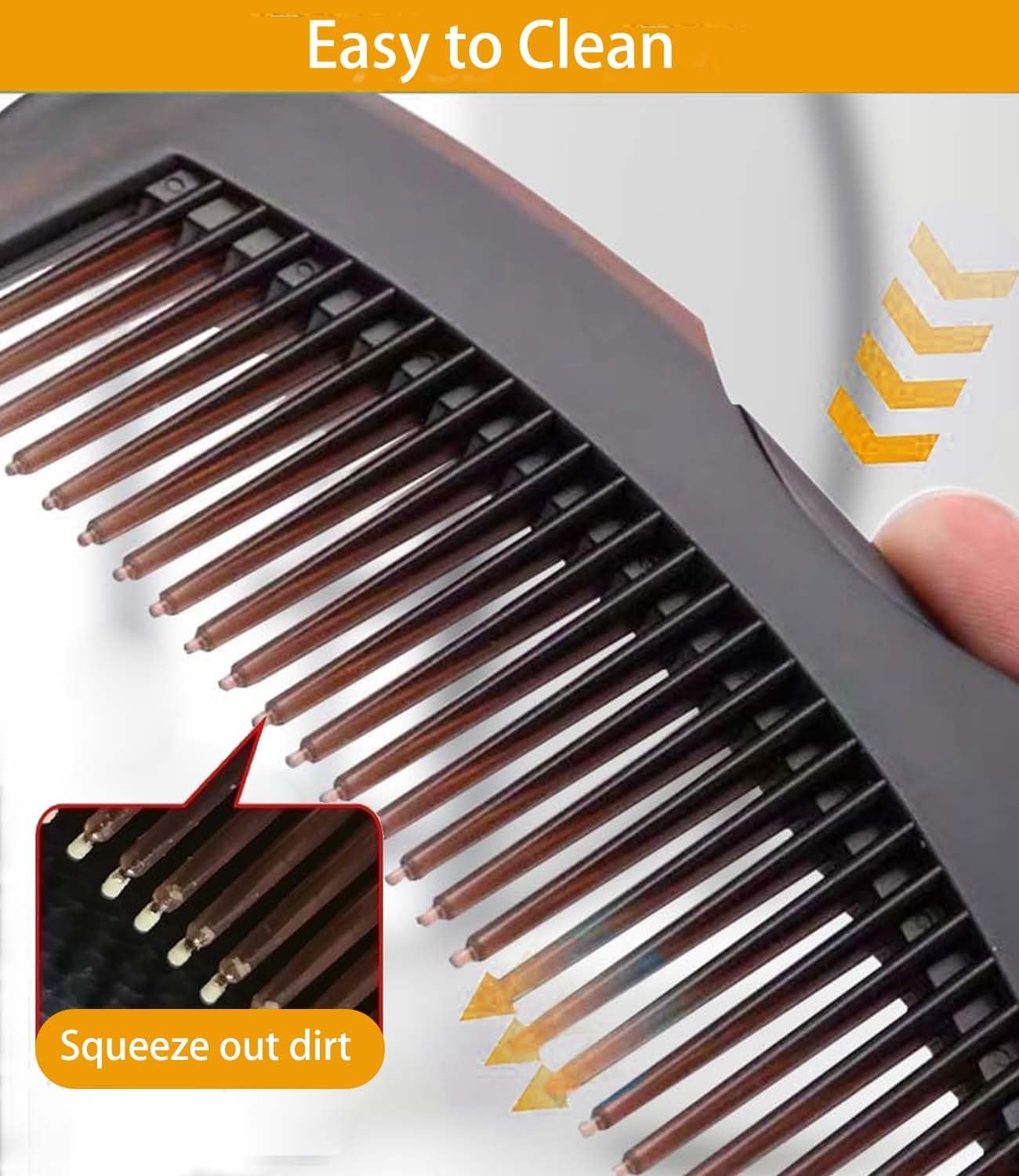 Dandruff Comb Fine Tooth Scalp Detox Comb Lice for Women, Men & Kids Stainless Steel Scalp Detoxing, Sweep & Massage Hair Brush Tool for Hair Care (Brown)