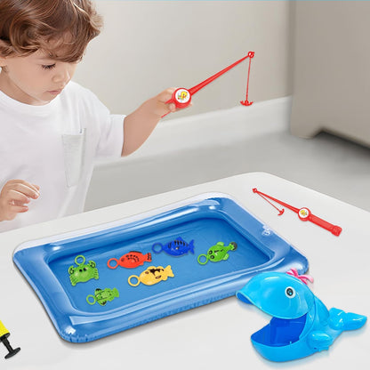 Toddler Fishing Toy Set – Inflatable Swimming Fish Pool Game with Hand Pump | Water Table Bathtub Toy for Summer Outdoor Play, Bath Time Fun & Kiddie Party Favors – Interactive Bath Game for Boys & Gi