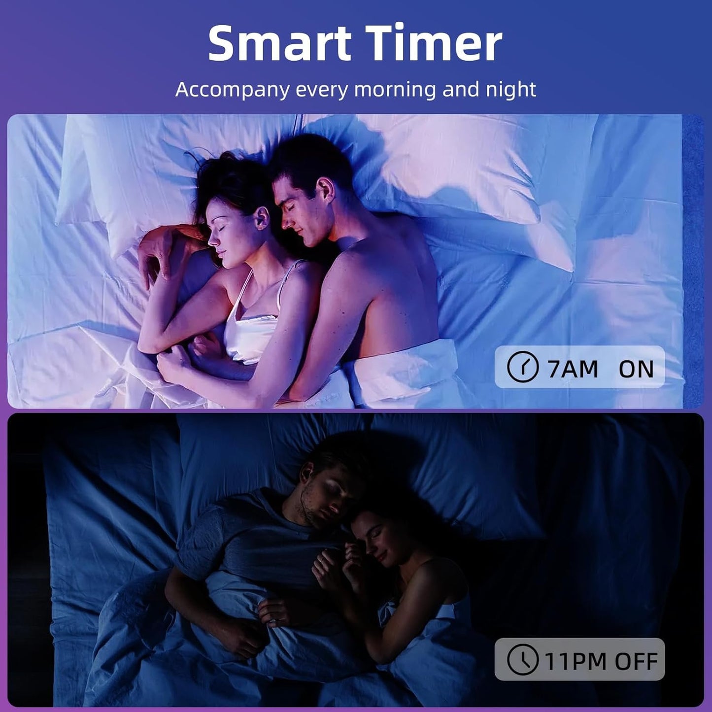 Tenmiro Smart Light Bulbs, 9W A19 Color Changing Light Bulb Work with Alexa, Google Assistant & Google Home, Music Sync WiFi & Bluetooth LED Bulbs Dimmable 800LM