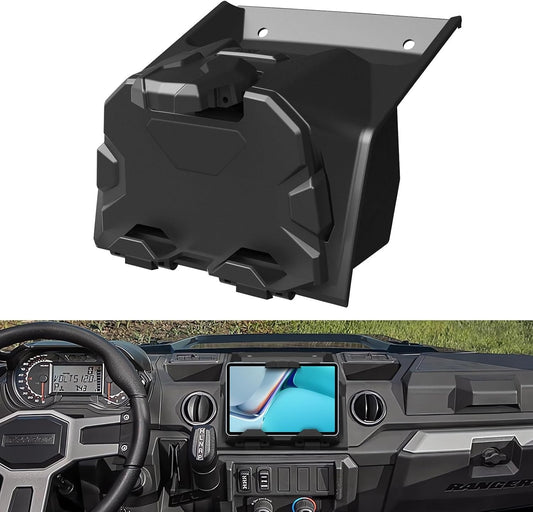 LitMiRaCle Electronic Device Tablet Phone Holder with Storage Box Organizer Tray, Mounts Tablet Mounts GPS Holder for 2018-2023 Polaris Ranger XP 1000 Accessories
