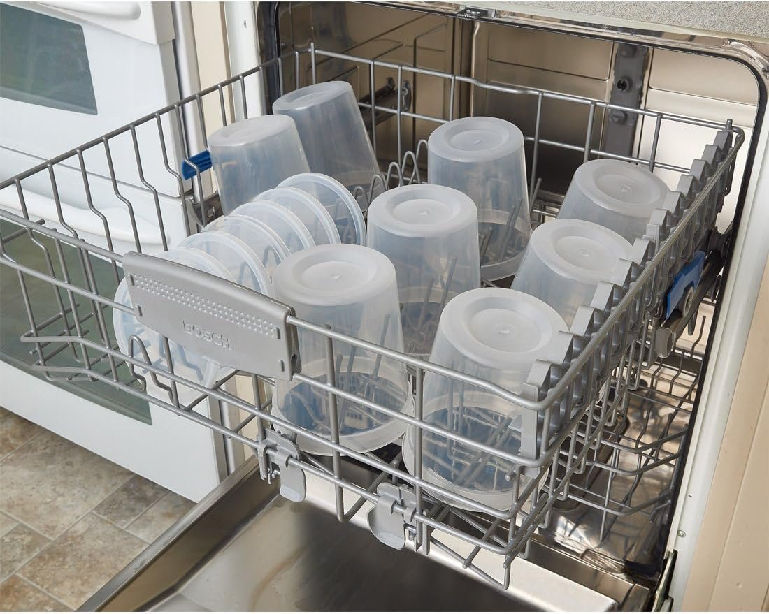 Food Storage Containers with Lids 32oz Freezer Deli Cups Combo Pack, 24 Sets BPA-Free Leakproof Round Clear Takeout Container Meal Prep Microwavable, Airtight Lids