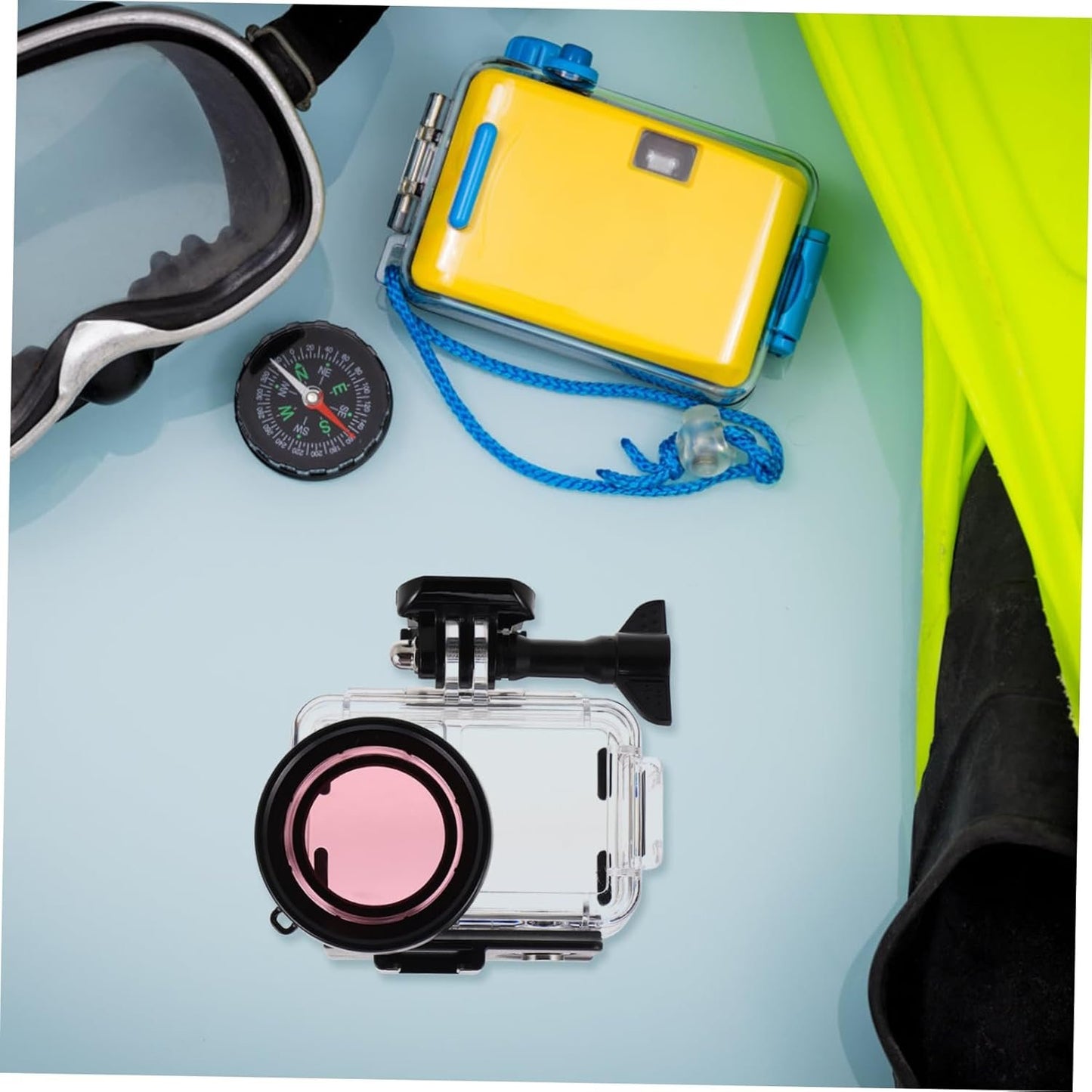 SHINEOFI Camera Housing with Dual Cold Shoe Mounts Transparent Protective Shell for Digital