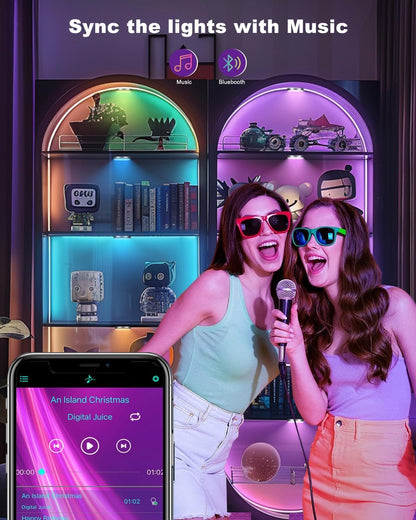 Cefrank Color Cabinet Lighting, Smart RGB LED Puck Lights Music Sync, Scene Modes, Color Changing LED Lights