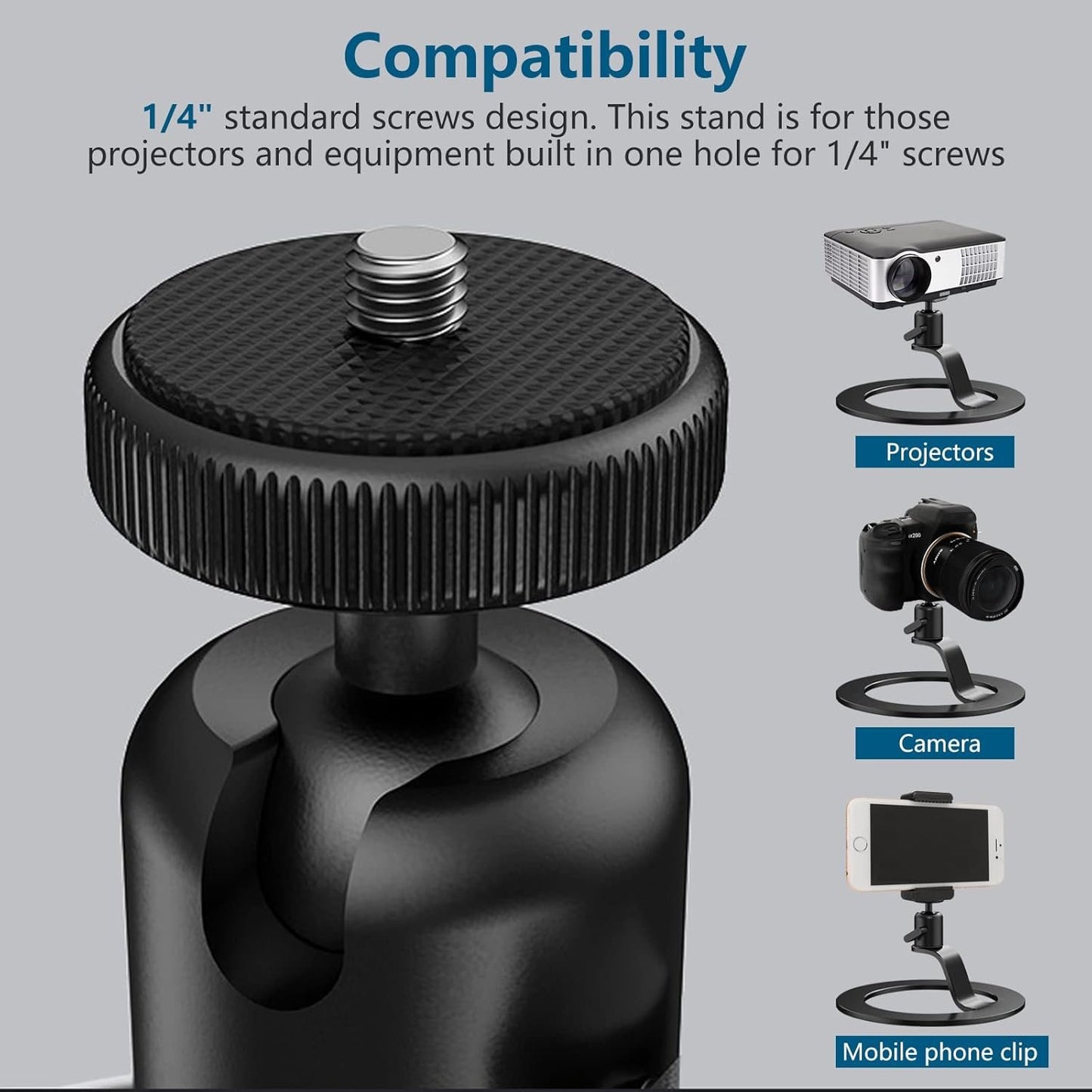 IGTOPS Desktop Projector Table Stand, Multi-Angle Projection Stand, Universal Camera Mount with 1/4" Screw Interface, Projector Stand