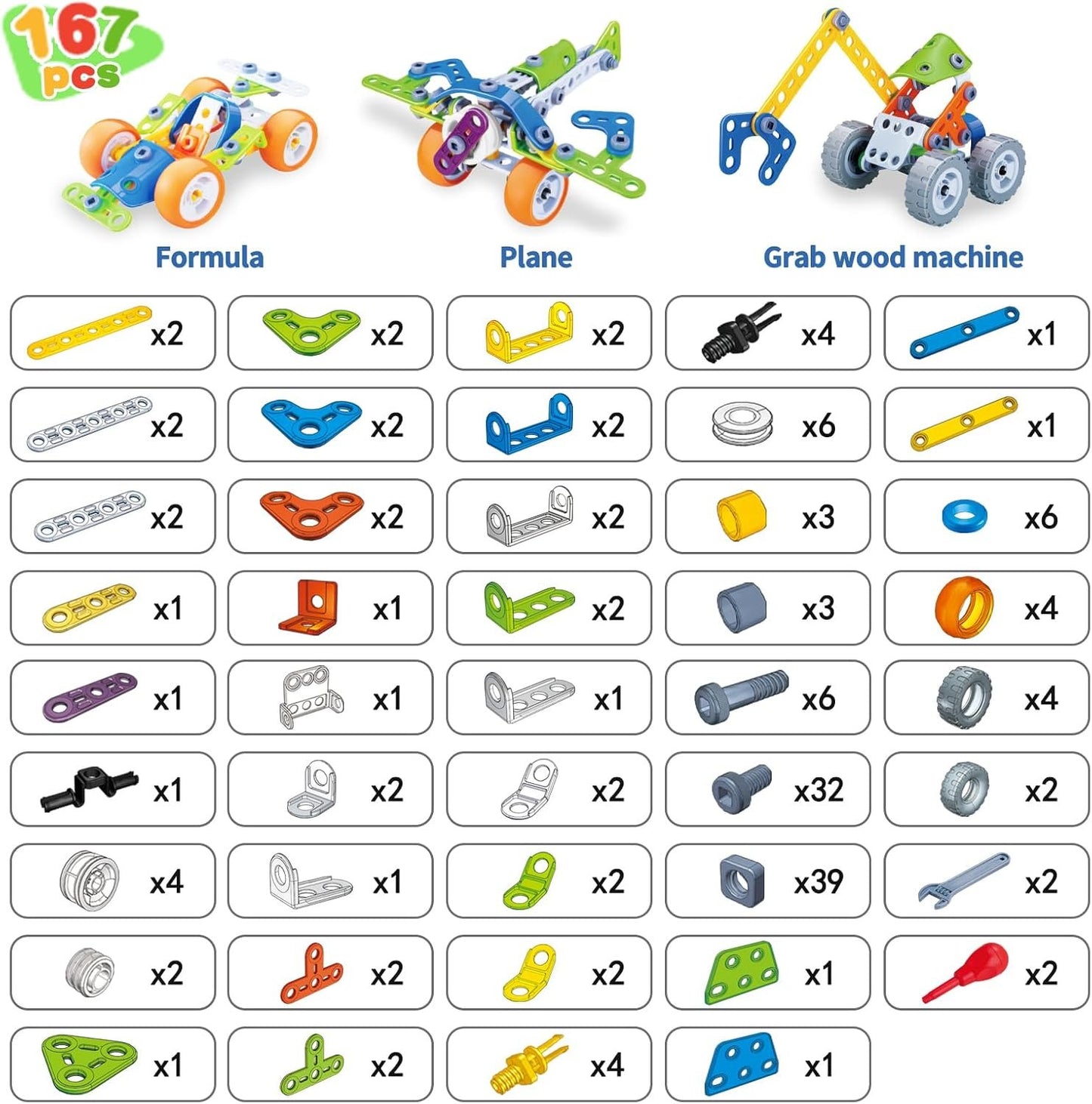 AKILION Toys for 3 4 5 6 Year Old Boys Gifts Kids Toys, 10 in 1 STEM Construction Set Building Toys for Children, Take Apart Helicopter Car Robot Toy with Drill Tool, Educational Learning Game