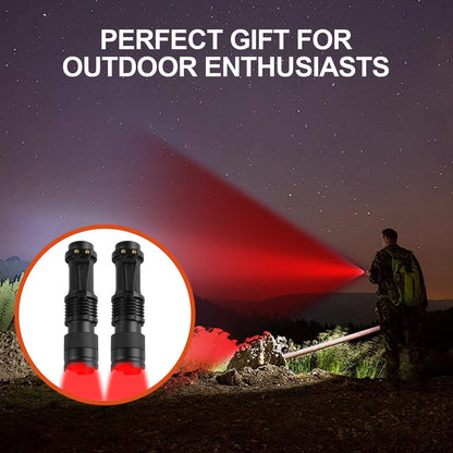 T Tersely 2-Pack Red LED Flashlight, Powerful Single Mode Light SK68 LED Torch Scalable Red Light Flashlight for Astronomy, Aviation, Night Observation
