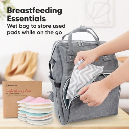 14-Pack Organic Bamboo Nursing Pads - Reusable Breast Pads for Breastfeeding, Nipple Pads, Washable Nursing Pad, Breastfeeding Pads for Leaking, Breast Milk Pads, Bra Pads (Pastel Touch, Large 12cm)