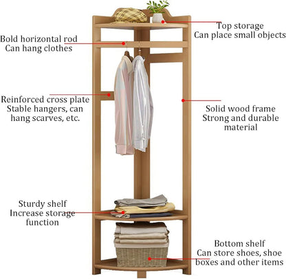 Generico Appendiabiti angolare - Elegante Organizer Indipendente per Vestiti per Ingresso, Camera da Letto e corridoio - Spazio salvaspazio per Cappotti, Scarpe, Cappelli e Borse - Mobili Moderni Fun