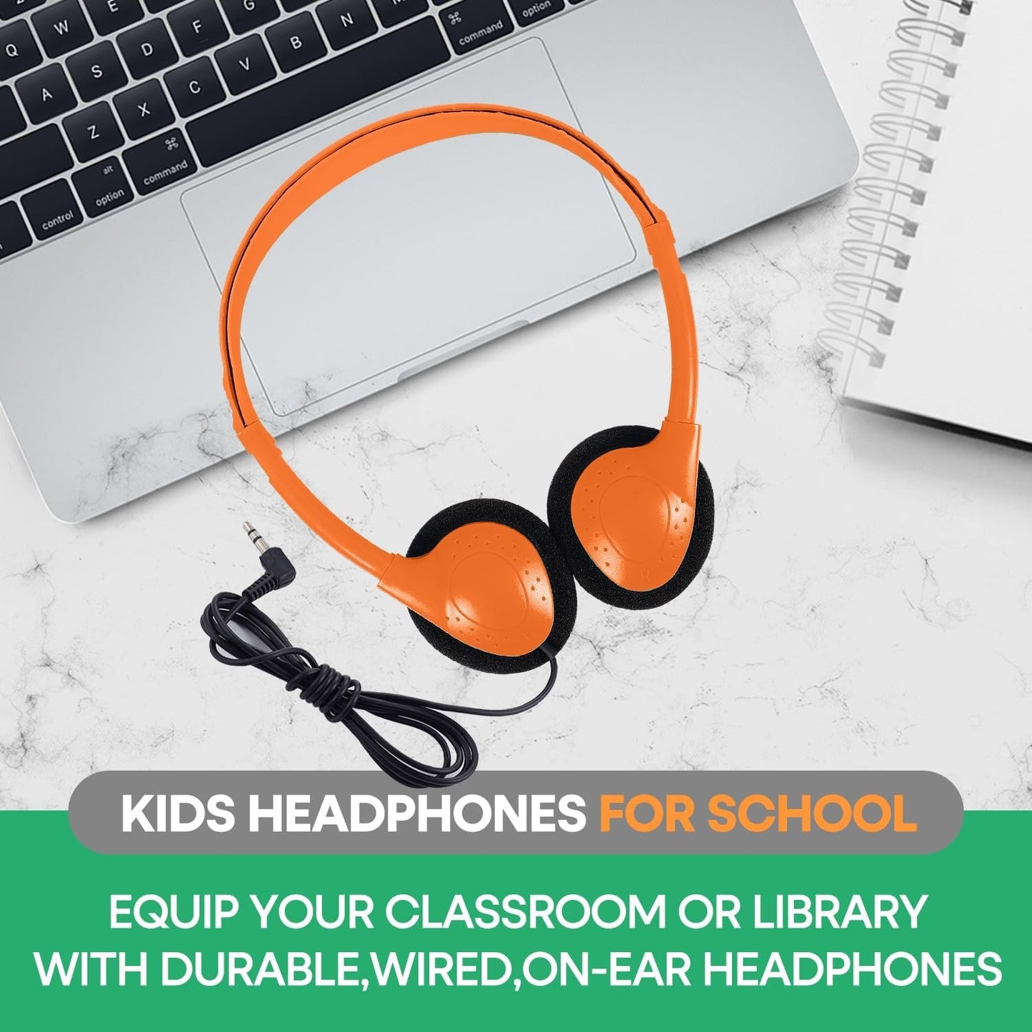 Kids Headphones Bulk 10 Pack for School Classroom Student Children Toddler Boys Girls Teen and Adult,Multi Color Wholesale Wired Adjustable On Ear Earphones for Library Airplane(HTC002)