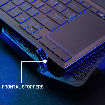 KLIM Wind Laptop Cooling Pad - More Than 500 000 Units Sold - New Version - The Most Powerful Rapid Action Cooling Fan - Laptop Stand with 4 Cooling Fans at 1200 RPM - USB Fan - PS5 PS4 - White