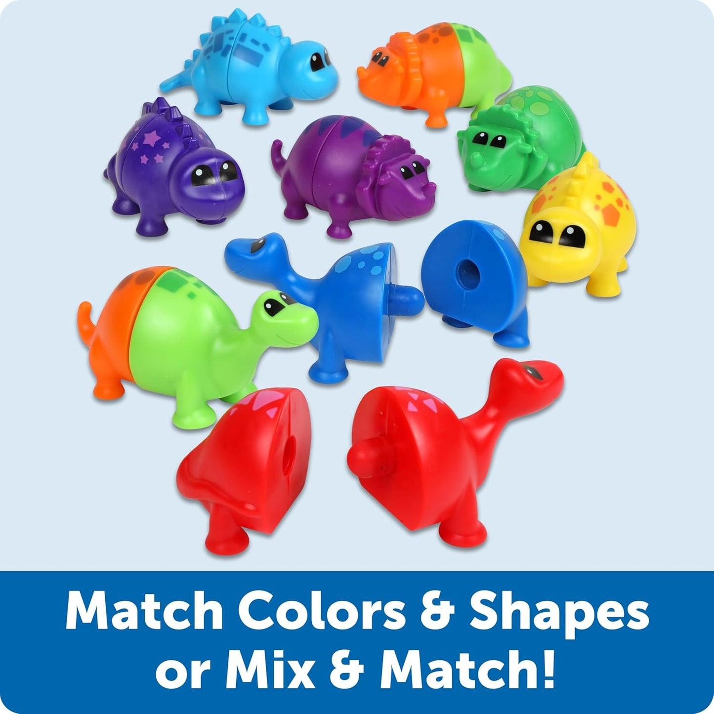 Learning Resources Snap-n-Learn Matching Dinos - 18 Pieces, Ages 18+ months Toddler Fine Motor Toys, Counting & Sorting Toy, Shape Sorting, Dinosaurs Toys, Sensory Bin Toys