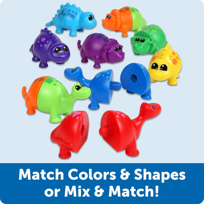Learning Resources Snap-n-Learn Matching Dinos - 18 Pieces, Ages 18+ months Toddler Fine Motor Toys, Counting & Sorting Toy, Shape Sorting, Dinosaurs Toys, Sensory Bin Toys