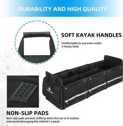 Rock Cloud Car Trunk Organizer (80L) Automotive boot bags Waterproof Foldable Cover Multi Compartment Expandableï¼ˆwith Insulated Leakproof Cooler Bag + 2mm PE Boardï¼‰
