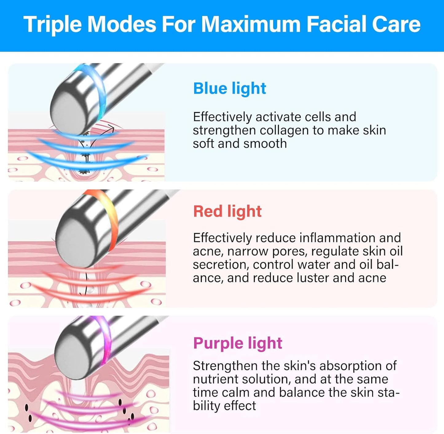 Eye Face Massager, Electric Facial Massage Wand Tool, 42℃ Heated Skin Care Device for Dark Circles and Puffiness, Smooth Lip Wrinkles, Promote Essence Absorption