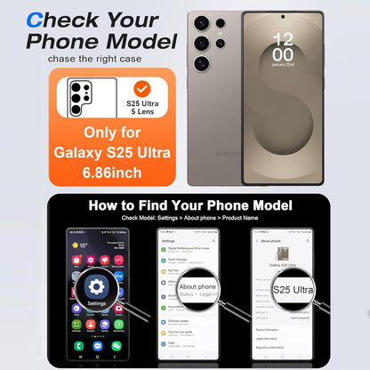 Zurligi for Samsung Galaxy S25 Ultra Case with Card Holder, with Kickstand, 2 in 1 Design Shockproof Protective Slim Protective Phone Case for Samsung Galaxy S25 Ultra, Durable Drop Protection