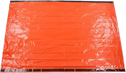 Emergency Survival Shelter Tent, Reusable Foldable Lightweight PET Aluminum Film Thermal Blanket Tent Set Survival Shelter for Hiking Camping Survival Equipment