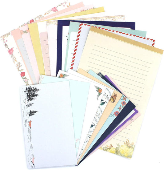 Stationary Paper and Envelopes Set, 90 PCS Stationary Set for Women Girls and Men Boys Cute Stationary Writing Stationery Paper with 30 Envelope - 60 Letter paper (8.27x5.71 inch) With Tape.
