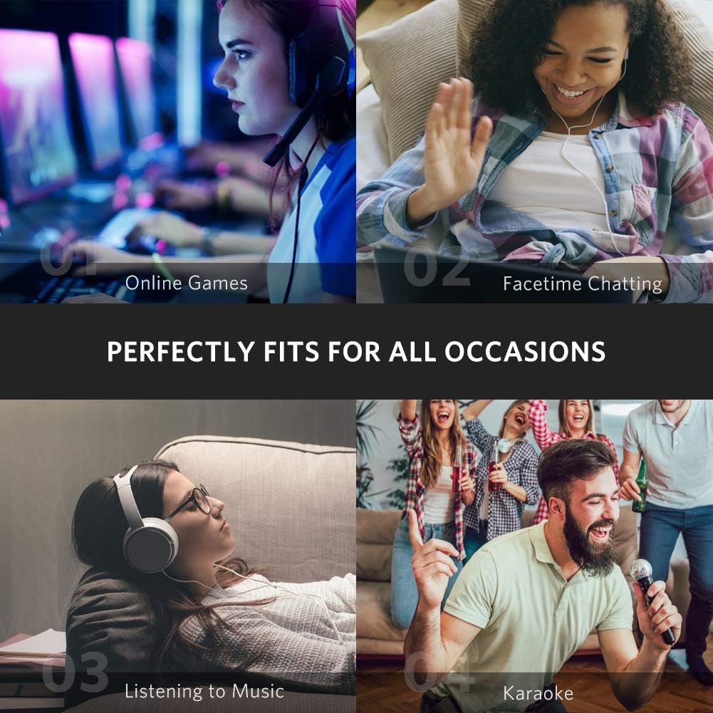 UGREEN Headphone 3.5mm Splitter Audio Mic Y Splitter Cable Headset 3.5mm Male to 2 Female Microphone Adapter Audio Stereo Jack Port for Gaming Controller, PS4, Xbox One, Headset, External Mic Speaker