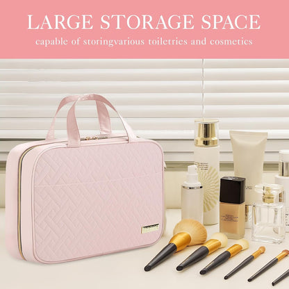HOTOR Travel Toiletry Bag - Toiletry Bag w/Hanging Hook - Spacious Toiletry Bag for Women & Men, Makeup Bag/Big Comparment, Waterproof for Travel Accessories, Travel Essentials, Small, Pink