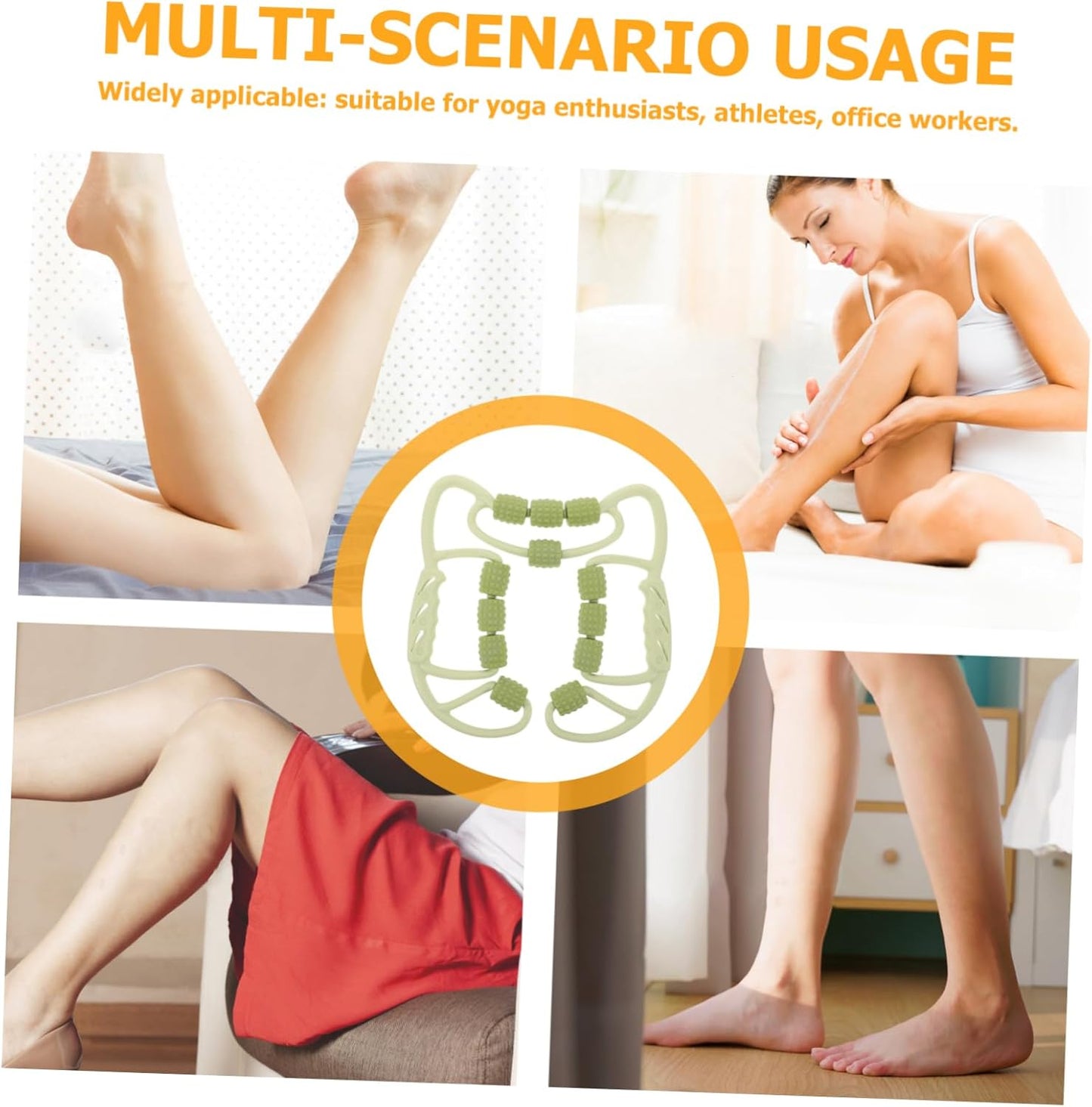 Toyvian Anello di Massaggio Muscolare Accessori Yoga per Donna tappetini per l'allenamento a casa Attrezzature per la burattatura Cinturino Elastico per Le Gambe Tappeto Yoga Spesso Verde
