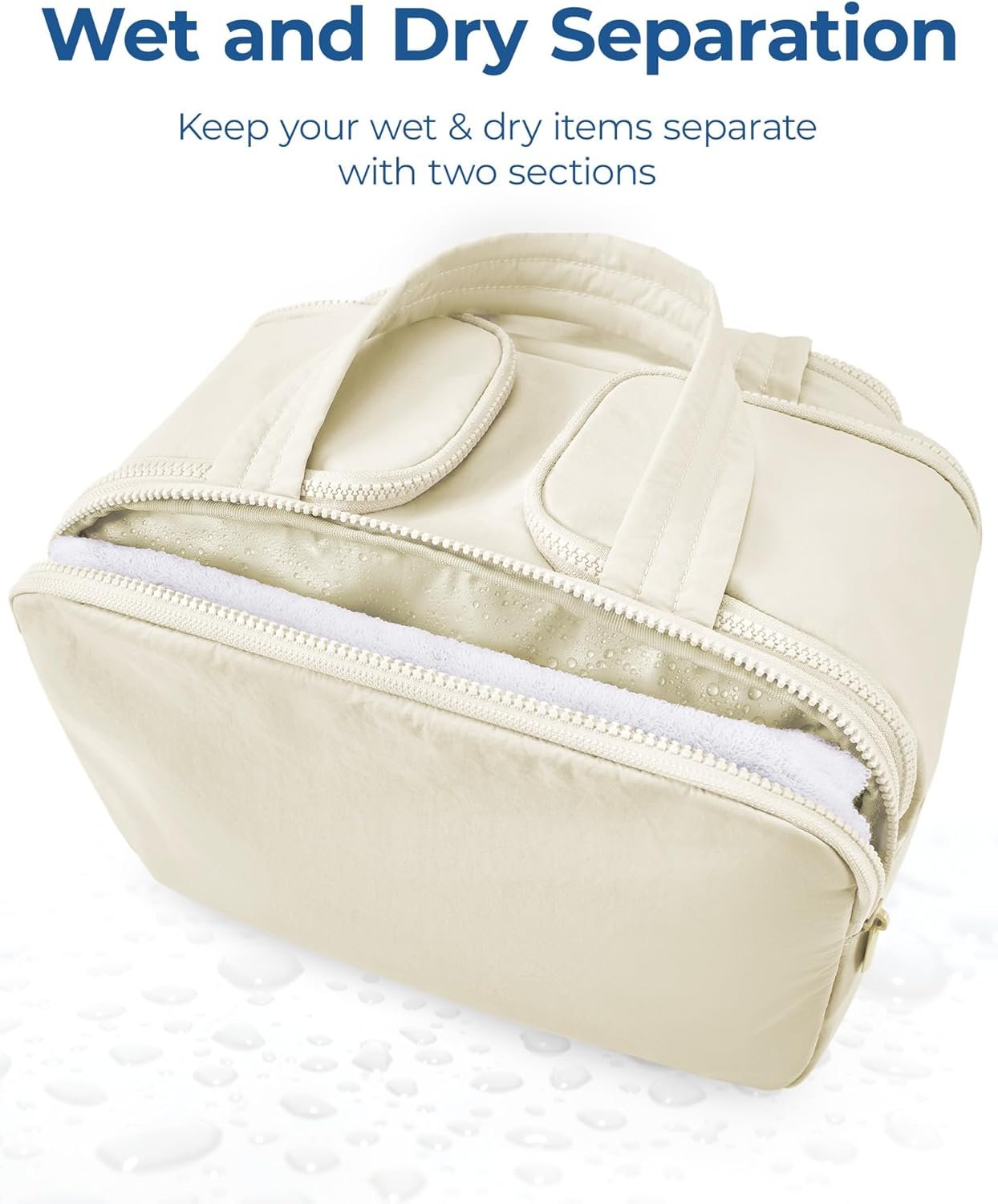 TBAGSMART Travel Toiletry Bag, Lightweight Large Wide-open Toiletry Bag for Women, Puffy Cosmetic Makeup Bag Organizer with Handle for Accessories,Essentials, Toiletrie, Grayish Brown, Large, Puffy
