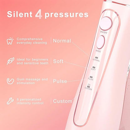 Oralfree Water flosser Teeth Picks - Dental Braces Cordless Oral Irrigator Portable Rechargeable Travel Irrigation Cleaner IPX7 Waterproof Electric Professional Flossing Teeth Cleaning for Home