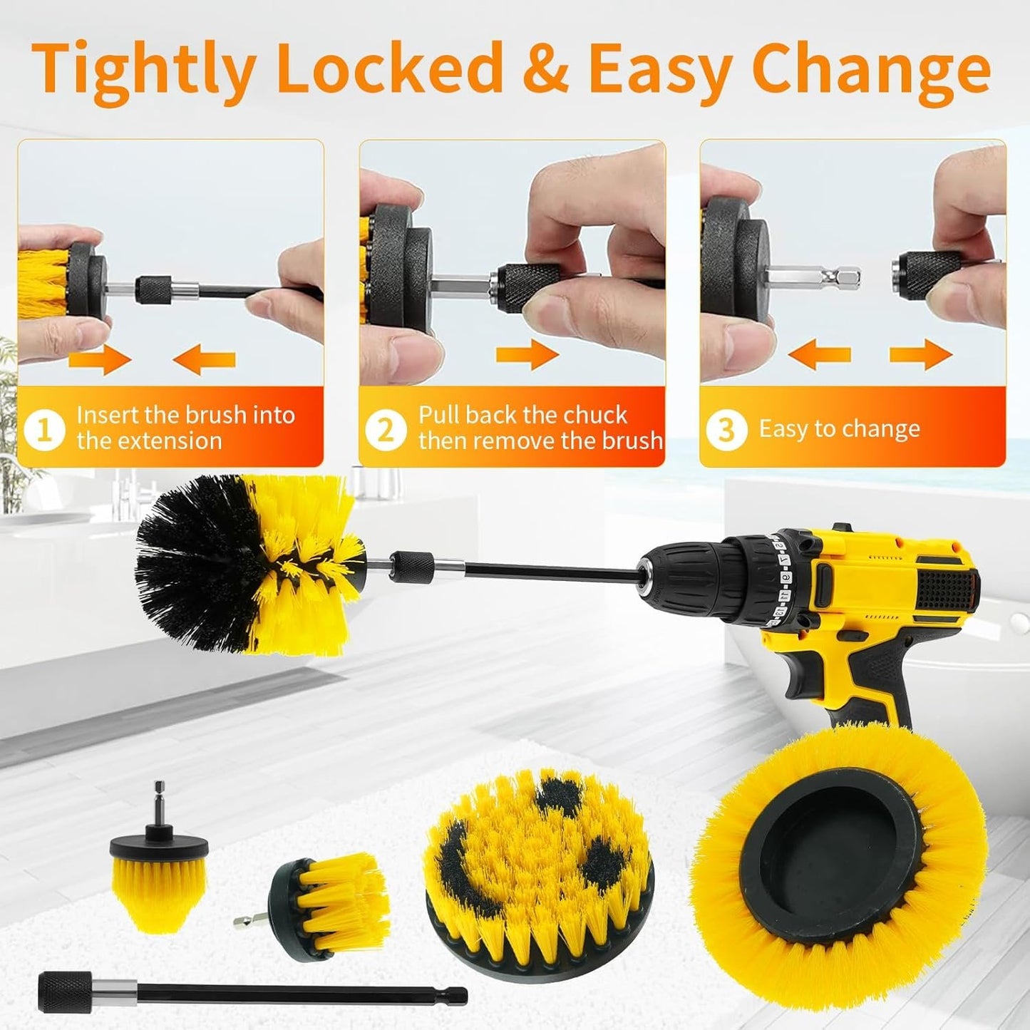 32 Pack Drill Brush Attachments for Cleaning, Crevice Cleaning Brush for Home, Bathroom, Car, Kitchen, Tight Corners, Stubborn Stains, Efficient Grime Removal, Ideal for Hard-to-Reach Areas